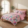 Parure de lit 240x260 cm Percale de Coton Floral Collage Rose - KATE MERRITT