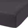 Drap Housse 160x200+30 cm Coton Anthracite
