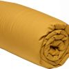 Drap Housse 140x190+30 cm Coton Jaune Moutarde