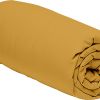 Drap Housse 160x200+30 cm Percale de Coton Jaune Moutarde
