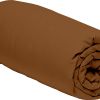 Drap Housse 160x200+30 cm Percale de Coton Ocre