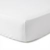 Drap Housse 90x190+30 cm Percale de Coton Blanc