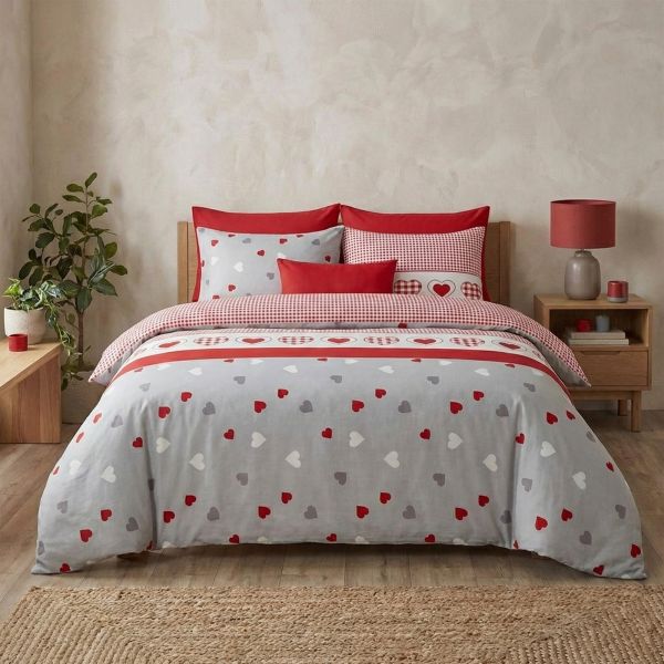 Parure de lit 200x200 cm Coton Coeur