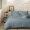 Parure de lit 240x260 cm Percale de Coton Bleu Azur