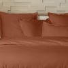Parure de lit 140x200 cm Percale de Coton Terracotta