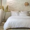 Parure de lit 140x200 cm Percale de Coton Blanc