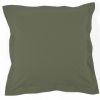 Taie d’oreiller 63x63 cm Percale de Coton Vert Kaki