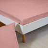 Drap Housse 160x200+30 cm Percale de Coton Rose Thé