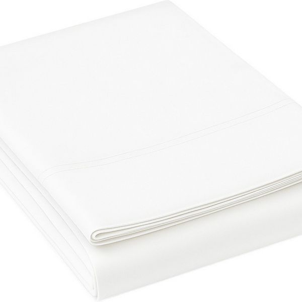 Drap plat 265x300 cm Satin de Coton Blanc