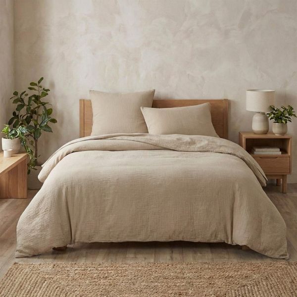 Housse de couette 240x260 cm Gaze de Coton Naturel