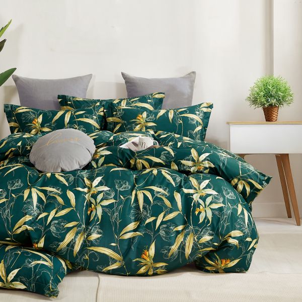 Parure de lit 220x240 cm Percale de Coton Bambusia