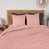 Parure de lit 220x240 cm Percale de Coton Rose Thé