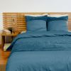Parure de lit 240x260 cm Microfibre Bleu Paon