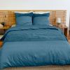 Parure de lit 220x240 cm Microfibre Bleu Paon