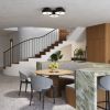 Plafonniers Acier Noir E27 4 Omiq