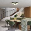 Plafonniers Acier Vert Olive E27 4 Omiq