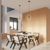 Suspensions Bois Naturel E27 1 Caro