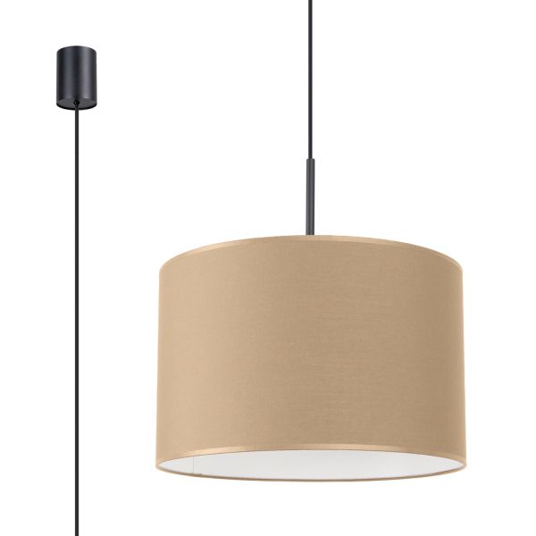 Suspensions Tissu Taupe E27 1 Nevia