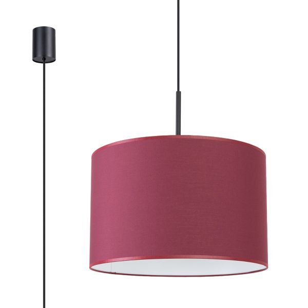 Suspensions Tissu Bordeaux E27 1 Nevia