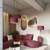 Suspensions Tissu Bordeaux E27 1 Nevia