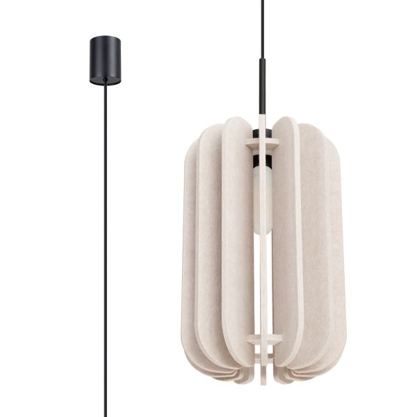 Suspensions Feutre Beige E27 1 Mula