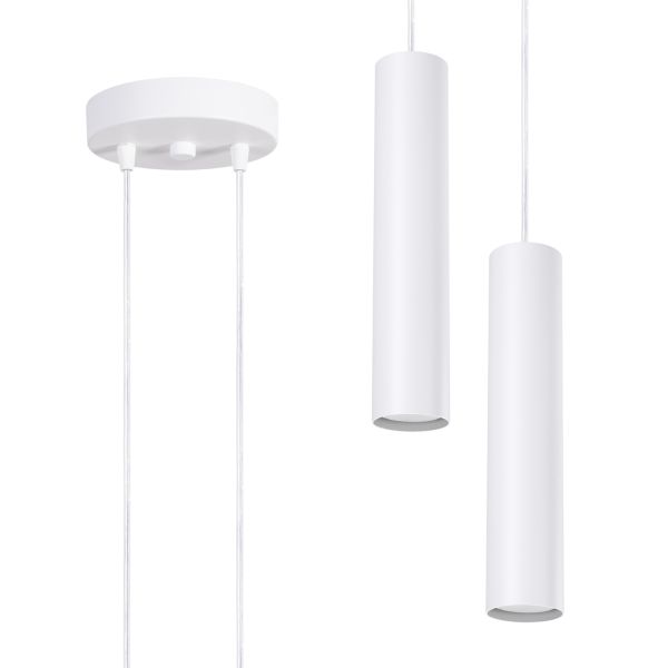 Suspensions Acier Blanc GU10 2 Lagos
