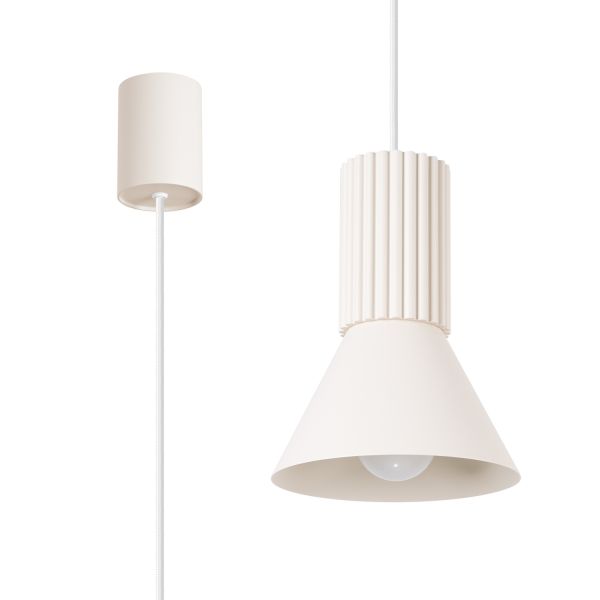 Suspensions Acier Beige E14 1 Estria