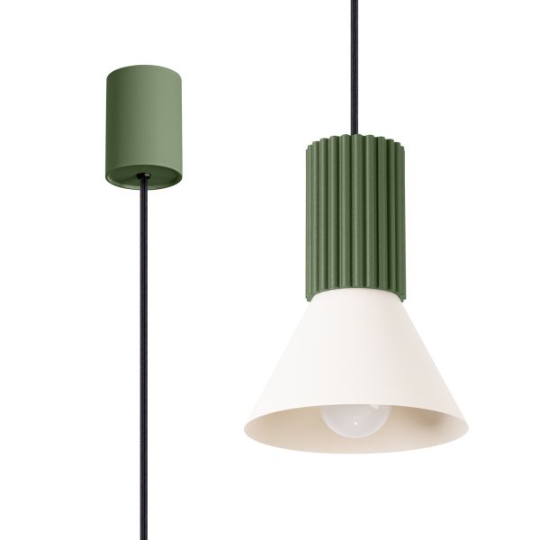 Suspensions Acier Beige E14 1 Estria