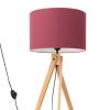 Lampadaire Tissu Bordeaux E27 1 Natt