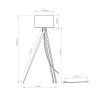 Lampadaire Tissu Bordeaux E27 1 Natt