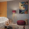 Lampadaire Tissu Bordeaux E27 1 Natt