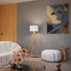 Lampadaire Tissu Blanc E27 1 Natt