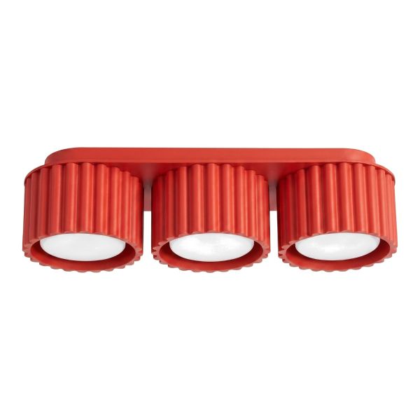 Plafonniers Aluminium Rouge Gx53 3 AURA