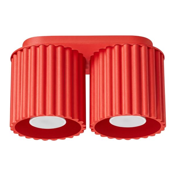 Plafonniers Aluminium Rouge GU10 2 AURA