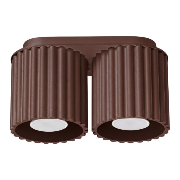 Plafonniers Aluminium Marron GU10 2 AURA