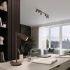 Plafonniers Aluminium Marron GU10 4 KARBON