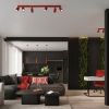 Suspensions Aluminium Rouge GU10 1 KARBON