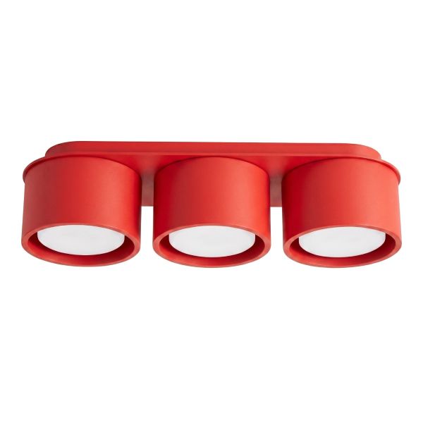 Plafonniers Aluminium Rouge Gx53 3 MODO