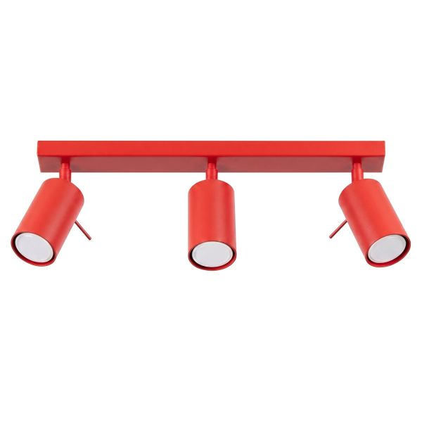 Plafonniers Acier Rouge GU10 3 RING