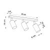 Plafonniers Acier Rouge GU10 3 RING