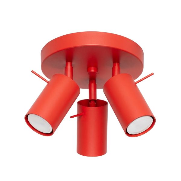 Plafonniers Acier Rouge GU10 3 RING