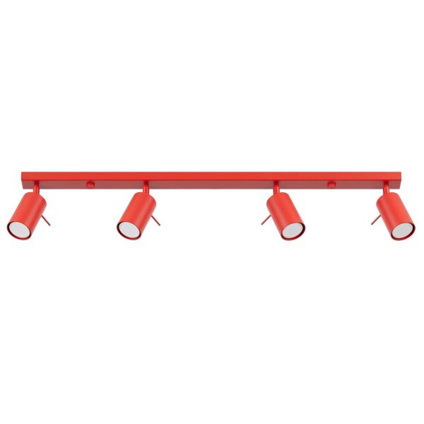 Plafonniers Acier Rouge GU10 4 RING