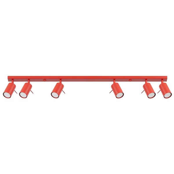 Plafonniers Acier Rouge GU10 6 RING