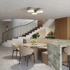 Plafonniers Acier Taupe E27 4 OMIQ