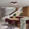 Plafonniers Acier Bordeaux E27 4 OMIQ