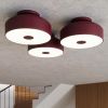 Plafonniers Acier Bordeaux E27 4 OMIQ