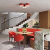 Plafonniers Acier Rouge E27 4 OMIQ