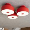 Plafonniers Acier Rouge E27 4 OMIQ