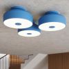 Plafonniers Acier Bleu E27 4 OMIQ