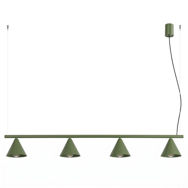 Lustres Acier Vert Olive E14 4 NOX